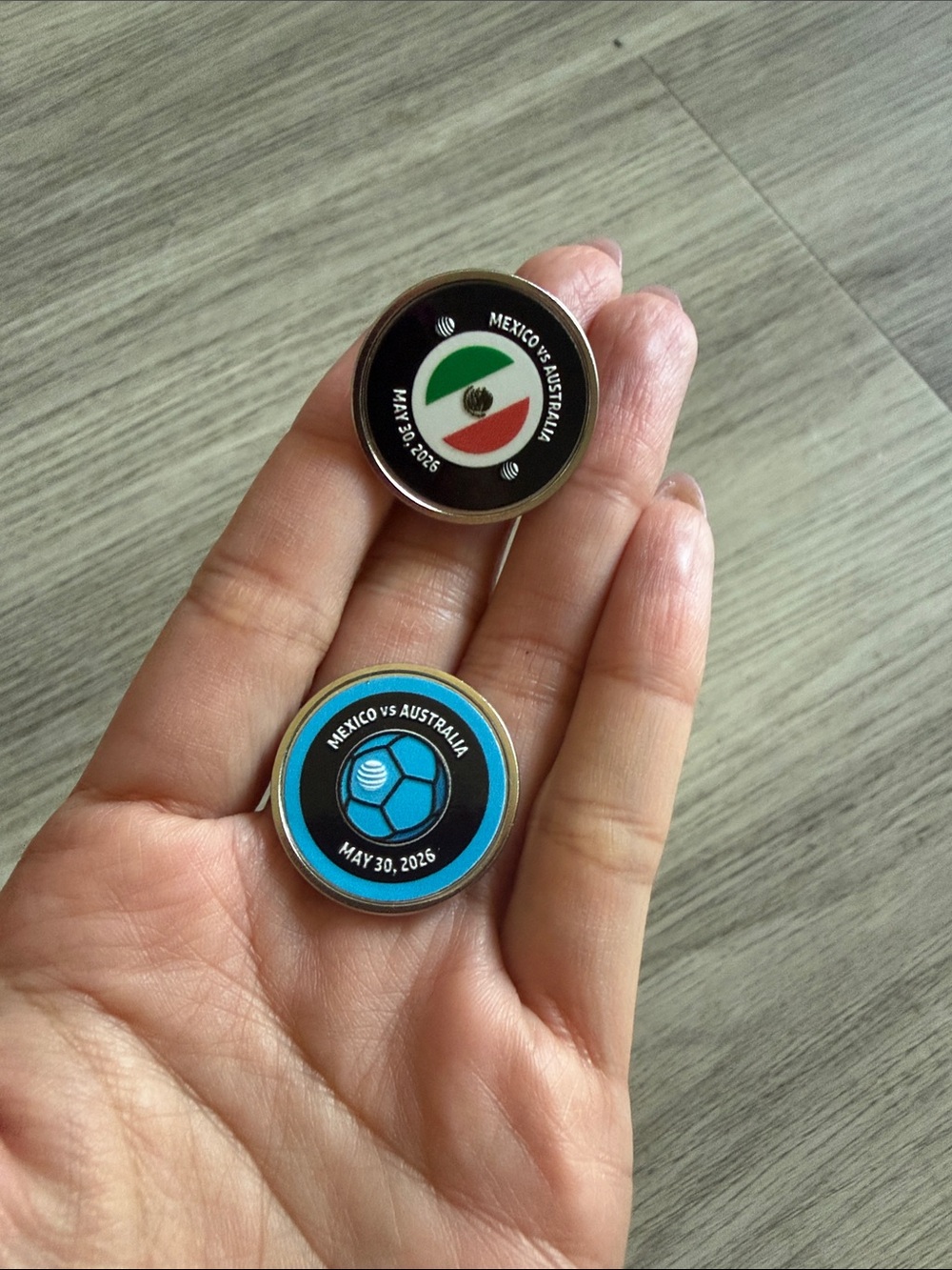 Mexico vs Australia Soccer Match Collectible Pins - Blue & Green